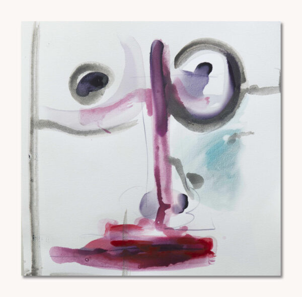 Autor: Enric Pont, Pintura acrílicos  papel 45x45 individuo cara 26