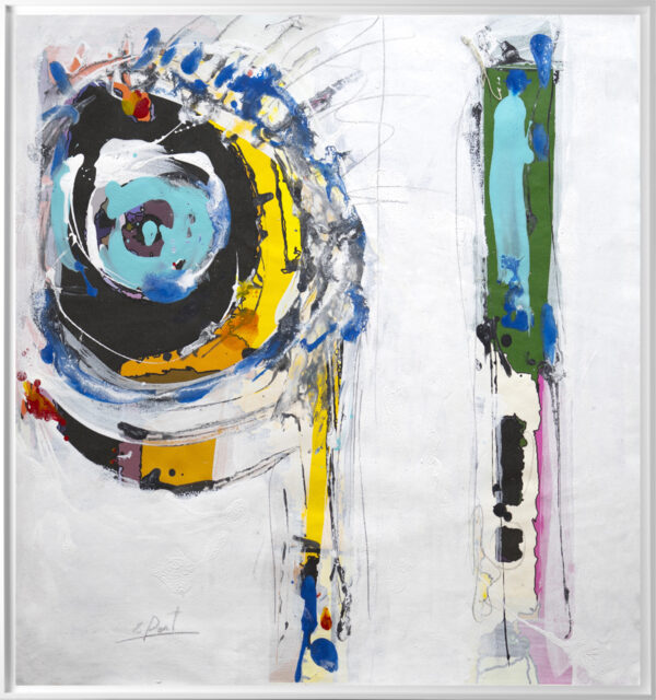 Autor: Enric Pont, Pintura acrílicos ojo  rostro vertical 99 tela sobre tabla 50x50 - Imagen 2